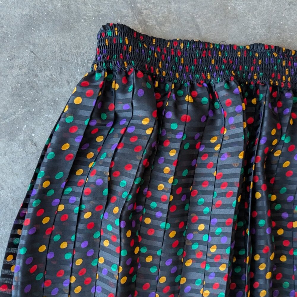 Vintage Montage Dimensions Colorful Rainbow Polka Dot Jacket and Skirt Set - Picture 9 of 13